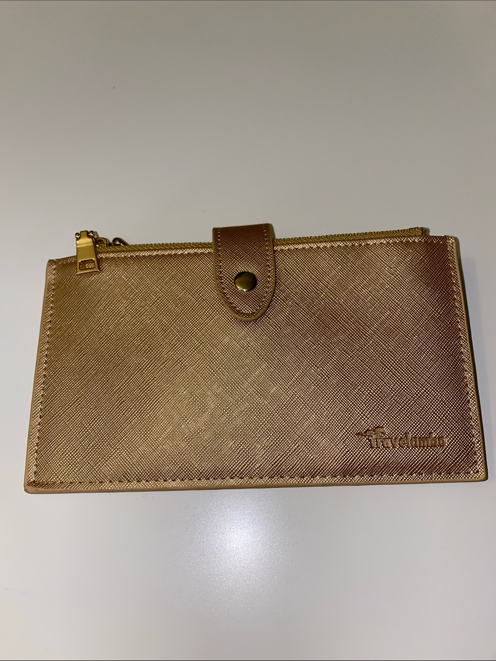 Travelambo Women Metallic Gold Wallet RFID Blocking Bifold Multi Card